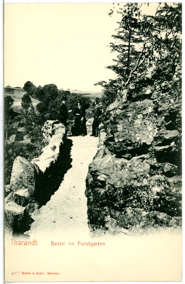 04077-Tharandt-1903-Bastei im Forstgarten-Brück & Sohn Kunstverlag