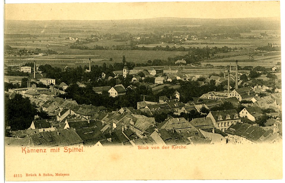 04111-Kamenz-1903-mit Spittel Blick von der Kirche-Brück & Sohn Kunstverlag