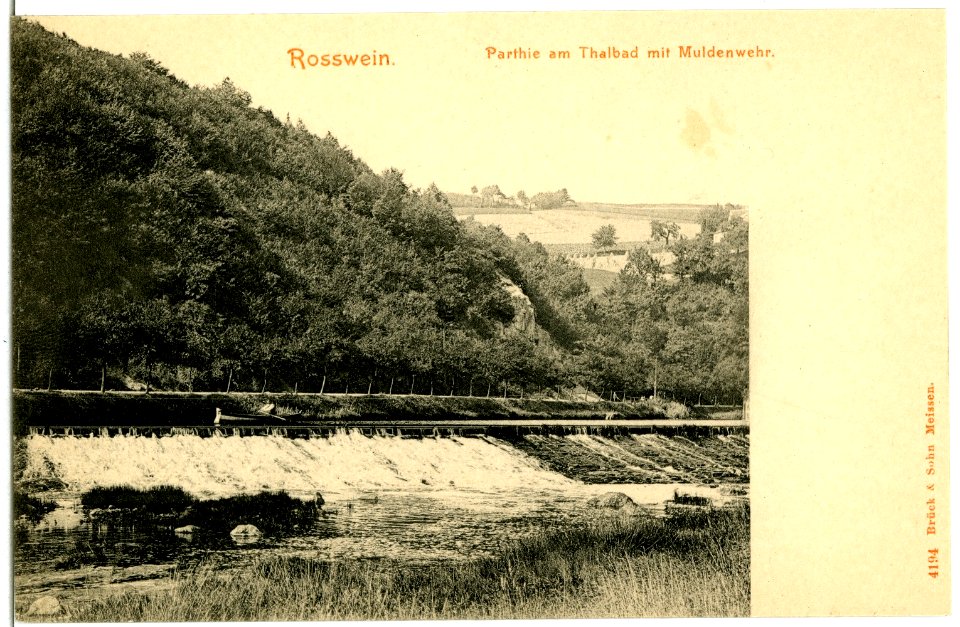 04194-Roßwein-1903-am Thalbad mit Muldenwehr-Brück & Sohn Kunstverlag