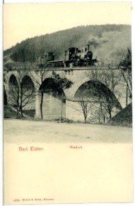 04683-Bad Elster-1903-Viadukt mit Eisenbahn-Brück & Sohn Kunstverlag