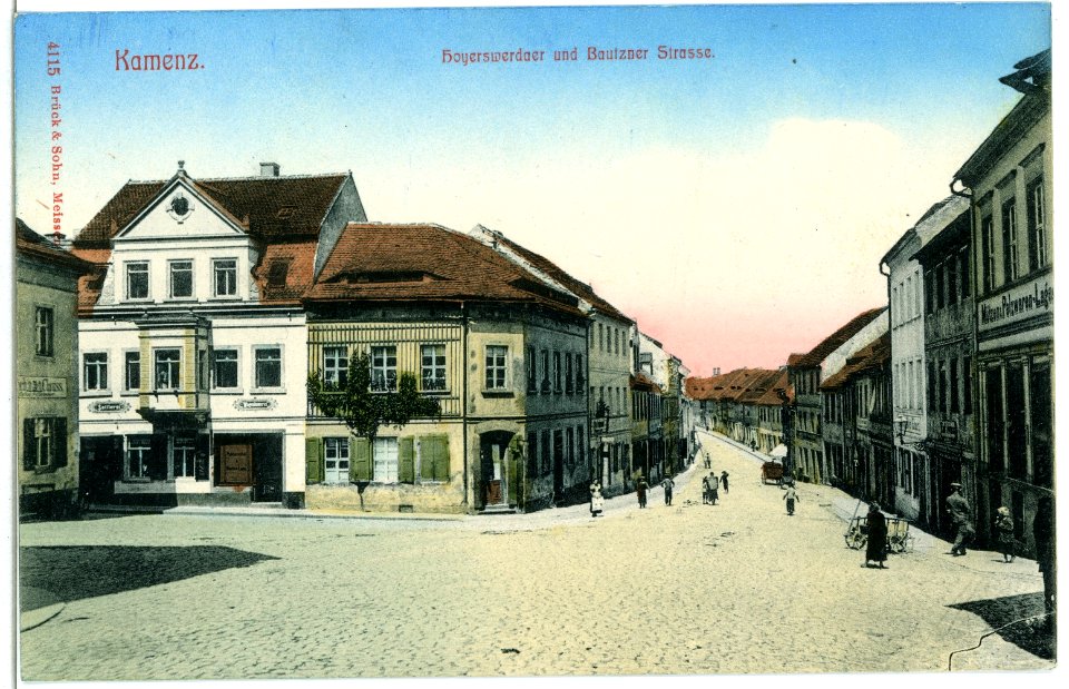04115-Kamenz-1903-Hoyerswerdaer und Bautzener Straße-Brück & Sohn Kunstverlag