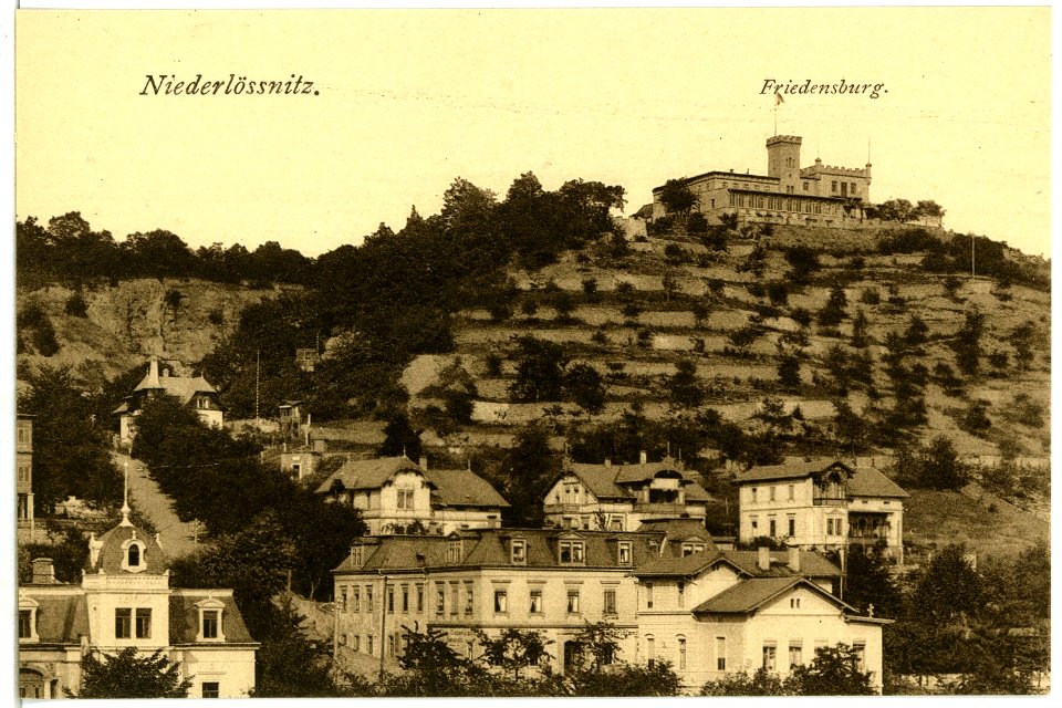 04410-Niederlößnitz-1903-Blick nach der Friedensburg-Brück & Sohn Kunstverlag
