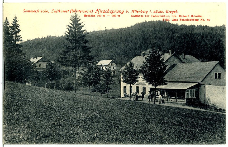 04167-Hirschsprung-1903-bei Altenberg, Gasthaus zur Ladenmühle-Brück & Sohn Kunstverlag