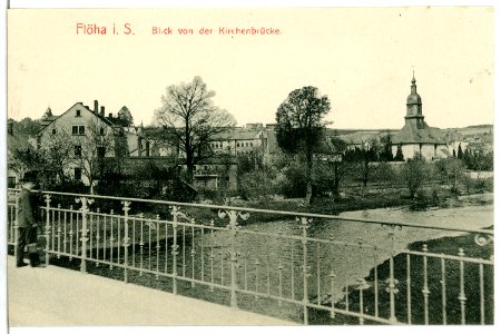 04639-Flöha-1903-Blick von der Kirchenbrücke-Brück & Sohn Kunstverlag