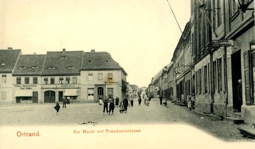 04829-Ortrand-1903-Markt mit Dresdner Straße-Brück & Sohn Kunstverlag (cropped)