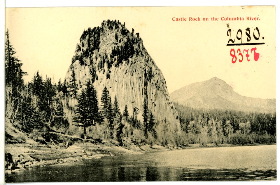 08377-Oregon-1906-Castle Rock on the Columbia River-Brück & Sohn Kunstverlag