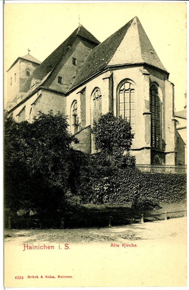 04334-Hainichen-1903-Alte Kirche-Brück & Sohn Kunstverlag