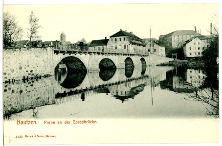 04139-Bautzen-1903-an der Spreebrücke-Brück & Sohn Kunstverlag