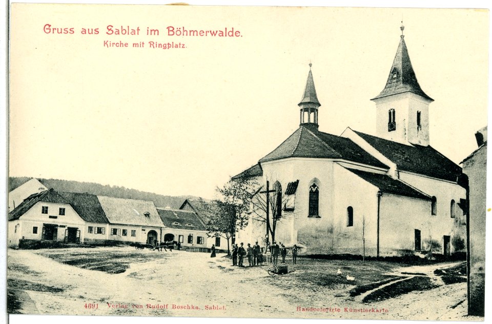 04691-Sablat-1903-Kirche mit Ringplatz-Brück & Sohn Kunstverlag