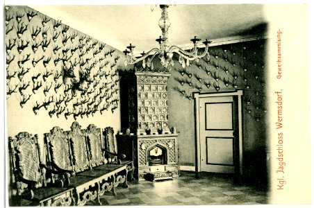 04370-Wermsdorf-1903-Jagdschloß, Geweihsammlung-Brück & Sohn Kunstverlag