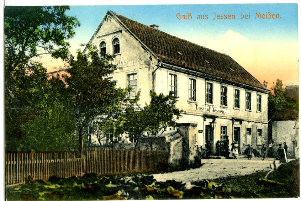 04190-Jessen-1903-Gasthof, Jessen bei Meißen-Brück & Sohn Kunstverlag