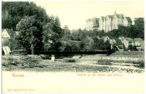 04315-Nossen-1903-Blick von der Mulde zum Schloß-Brück & Sohn Kunstverlag