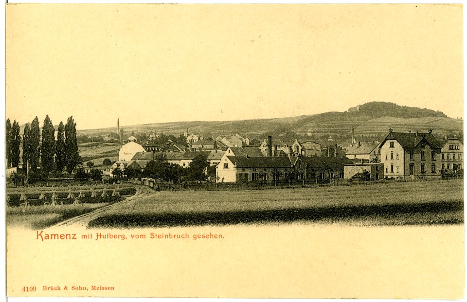 04109-Kamenz-1903-Kamenz mit Hutberg vom Steinbruch gesehen-Brück & Sohn Kunstverlag