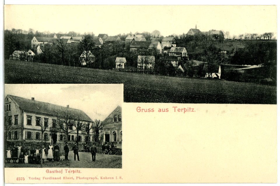 04575-Terpitz-1903-Ortsansicht und Gasthof-Brück & Sohn Kunstverlag