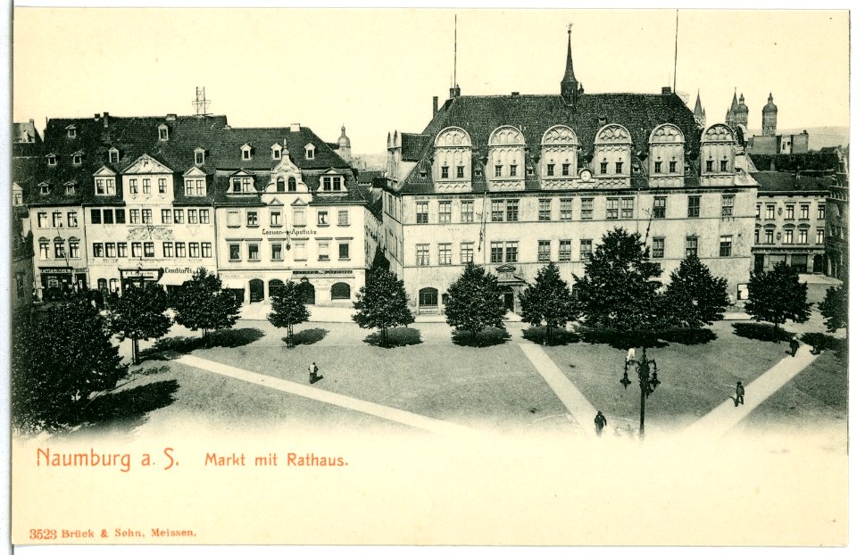 03523-Naumburg-1903-Markt mit Rathaus-Brück & Sohn Kunstverlag
