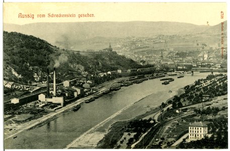 04738-Aussig-1903-Blick vom Schreckenstein-Brück & Sohn Kunstverlag