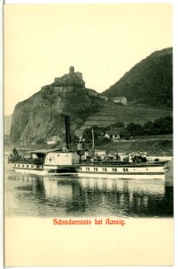 04740-Aussig-1903-Schreckenstein mit Dampfer Graf Moltke-Brück & Sohn Kunstverlag
