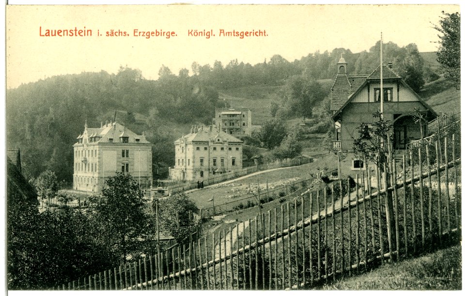 04065-Lauenstein-1903-Blick auf Lauenstein, Amtsgericht-Brück & Sohn Kunstverlag