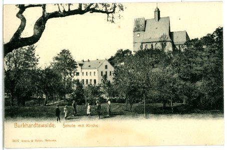 03697-Burkhardswalde-1903-Kirche und Schule-Brück & Sohn Kunstverlag