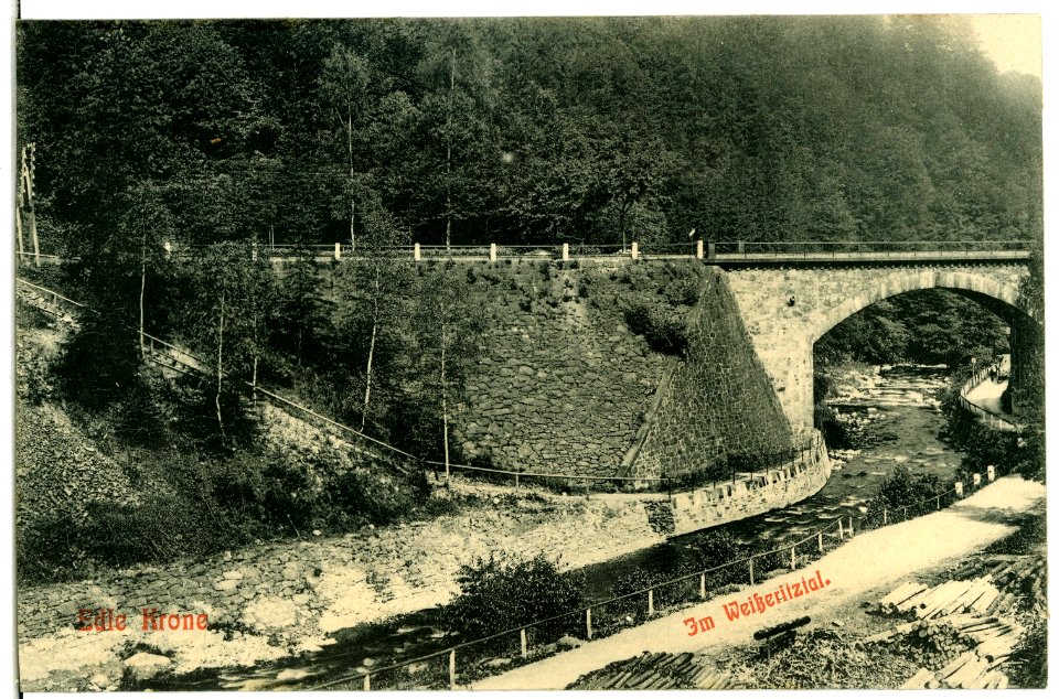 04523-Tharandt-1903-Edle Krone an der Weißeritz, Bahnviadukt-Brück & Sohn Kunstverlag