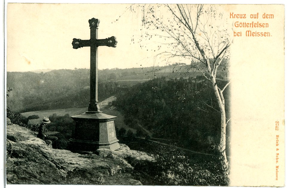 03742-Meißen-1903-Kreuz auf dem Götterfelsen-Brück & Sohn Kunstverlag