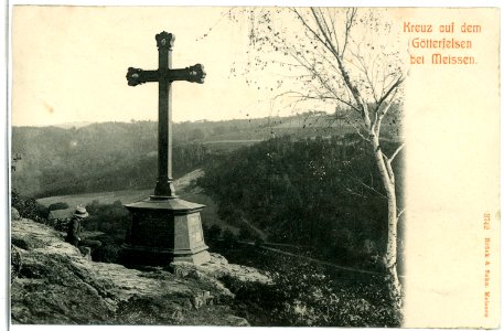 03742-Meißen-1903-Kreuz auf dem Götterfelsen-Brück & Sohn Kunstverlag