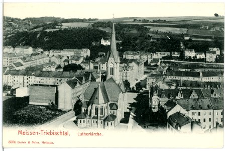 03596-Meißen-1903-Triebischtal mit Lutherkirche-Brück & Sohn Kunstverlag