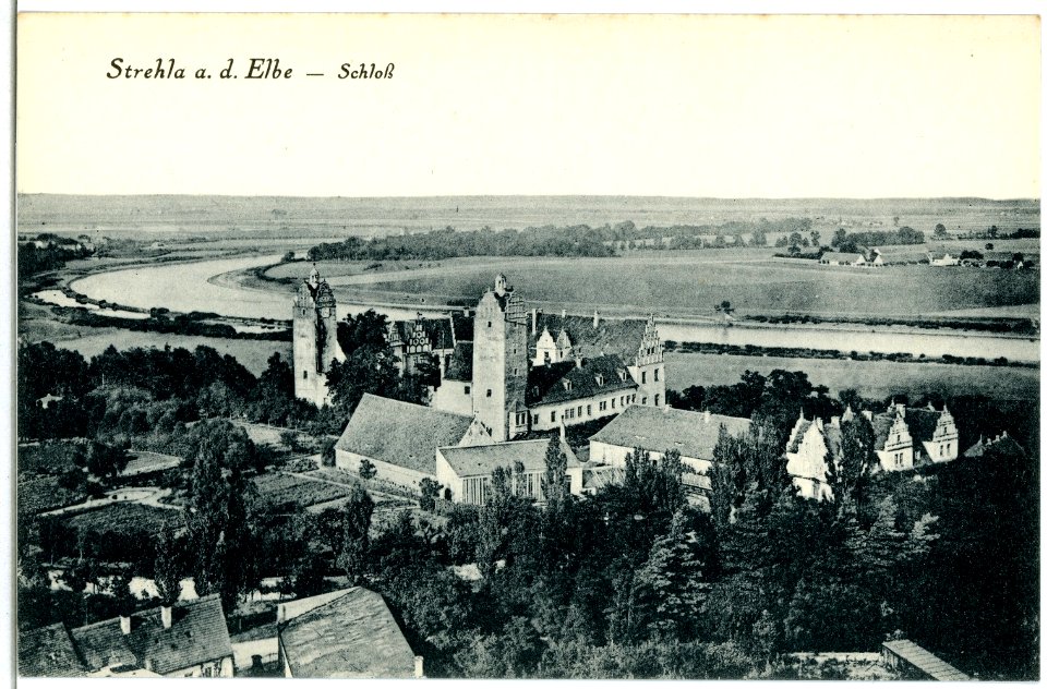 04252-Strehla-1903-Schloß und Elbe-Brück & Sohn Kunstverlag