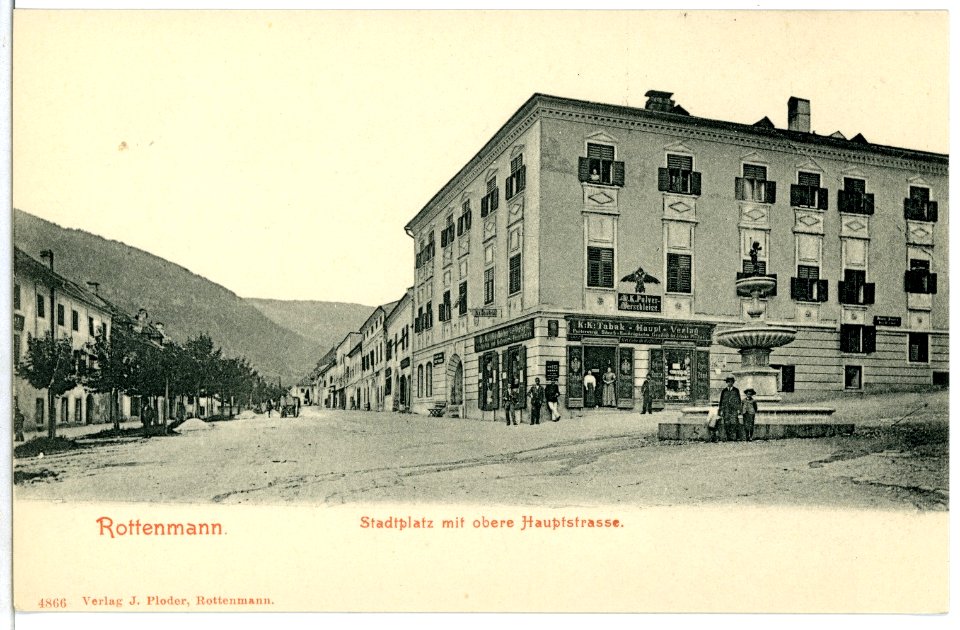 04866-Rottenmann-1903-Stadtplatz und obere Hauptstraße-Brück & Sohn Kunstverlag