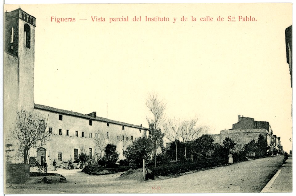 04528-Figueras-1903-Vista parcial del Instituto y de la calle de S Pablo-Brück & Sohn Kunstverlag