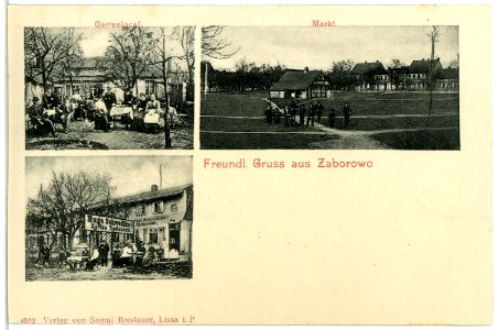 04592-Zaborowo-1903-Markt - Gartenlokal-Brück & Sohn Kunstverlag