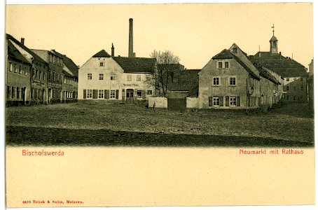 04610-Bischofswerda-1903-Neumarkt mit Rathaus-Brück & Sohn Kunstverlag