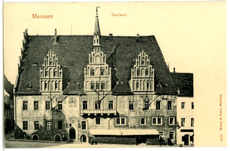 04885-Meißen-1903-Rathaus mit Ratskeller-Brück & Sohn Kunstverlag