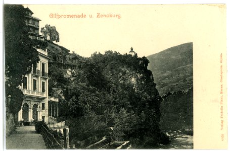 04859-Meran-1903-Gilfpromenade und Zenoburg-Brück & Sohn Kunstverlag