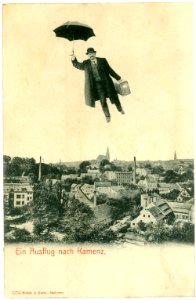 03234-Kamenz-1903-Ortsansicht - Fliegender Mann-Brück & Sohn Kunstverlag