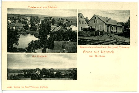 04863-Udritsch-1903-Blick auf Udritsch - Gut und Gemischtwarenhandlung-Brück & Sohn Kunstverlag