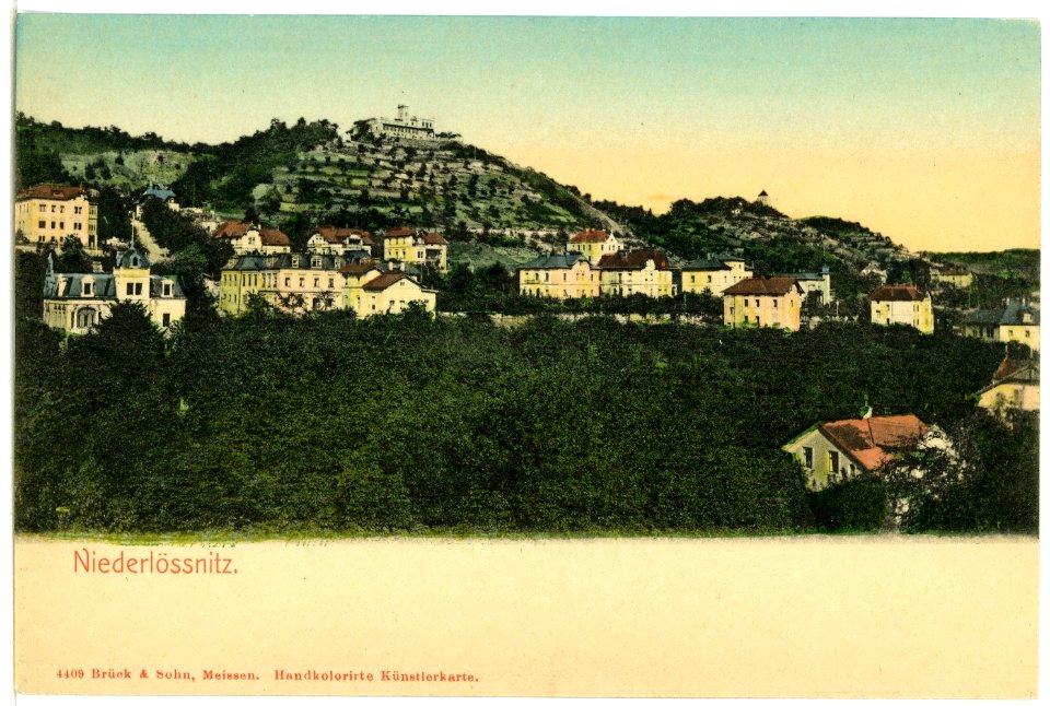 04409-Niederlößnitz-1903-Blick nach der Friedensburg-Brück & Sohn Kunstverlag
