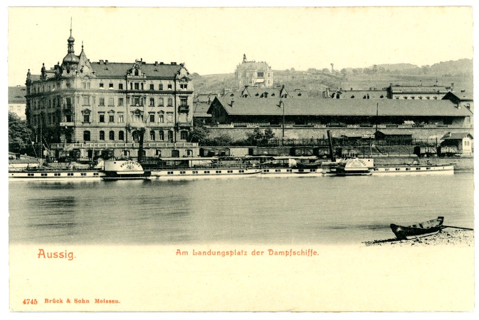 04745-Aussig-1903-Dampfschiffe Kronprinz und Stadt Wehlen-Brück & Sohn Kunstverlag