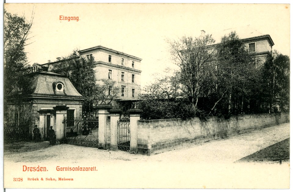 03378-Dresden-1903-Garnisonslazarett Eingang-Brück & Sohn Kunstverlag