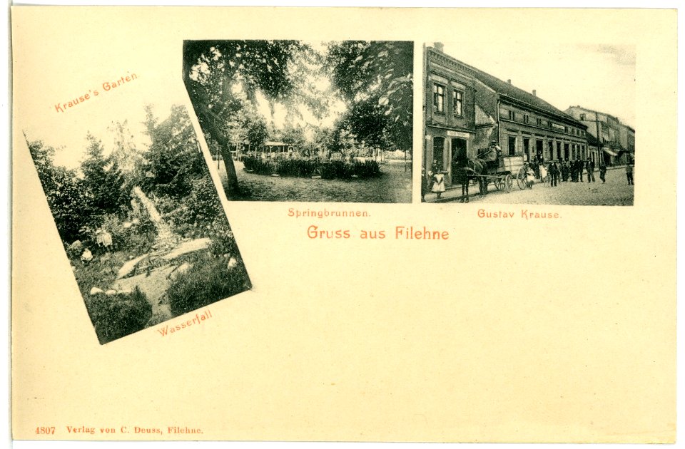 04807-Filehne-1903-Gustav Krause - Unternehmen, Springbrunnen-Brück & Sohn Kunstverlag