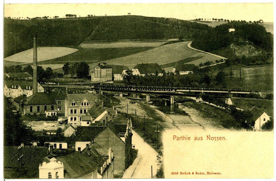 04316-Nossen-1903-Blick auf Mulde und Eisenbahnbrücke-Brück & Sohn Kunstverlag