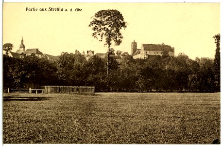04386-Strehla-1903-Blick zum Schloß-Brück & Sohn Kunstverlag