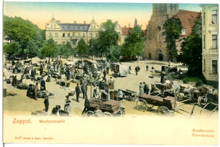 03467-Zoppot-1903-Wochenmarkt-Brück & Sohn Kunstverlag