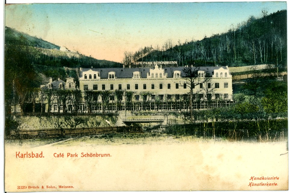 03339-Karlsbad-1903-Cafe Park Schönbrunn-Brück & Sohn Kunstverlag