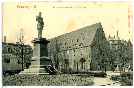 04621-Freiberg-1903-Bismarckdenkmal und Kornhaus-Brück & Sohn Kunstverlag