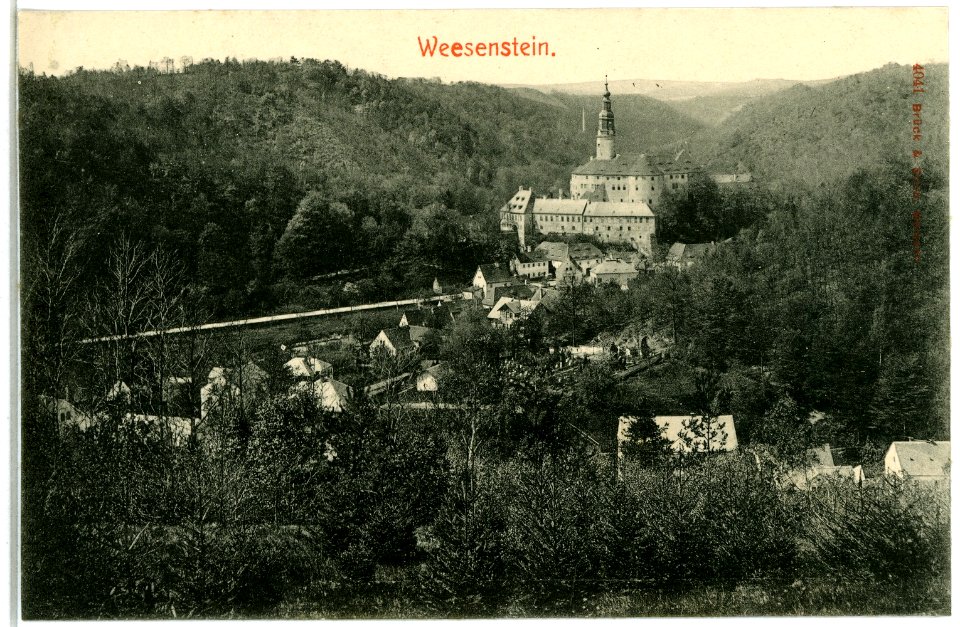 04041-Weesenstein-1903-Blick zum Schloß-Brück & Sohn Kunstverlag