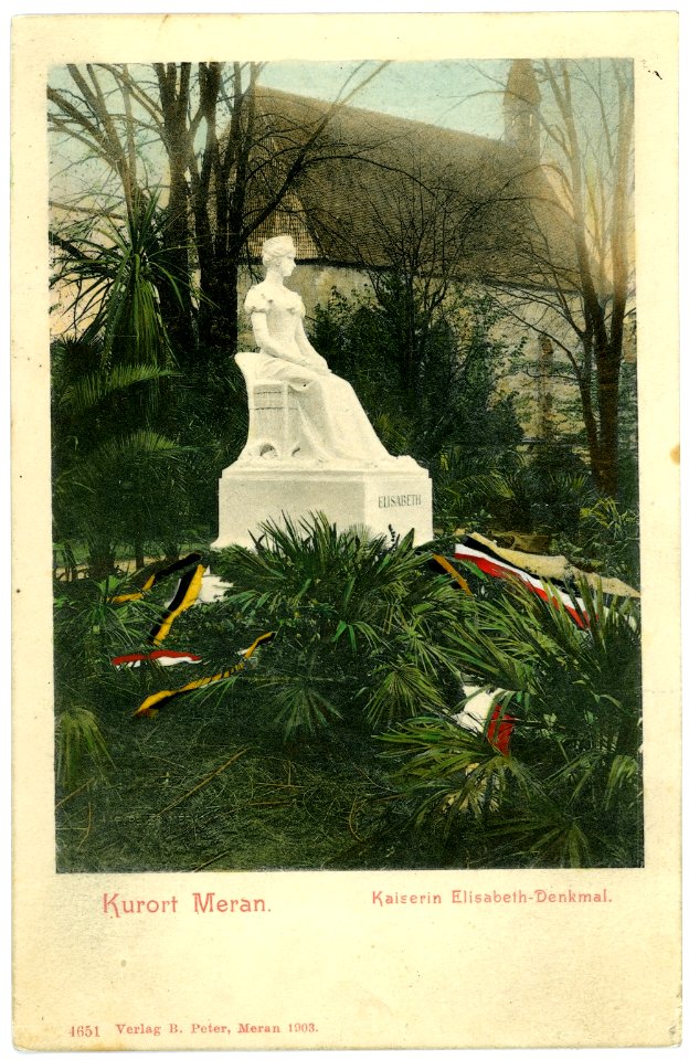 04651-Meran-1903-Kaiserin Elisabeth Denkmal-Brück & Sohn Kunstverlag
