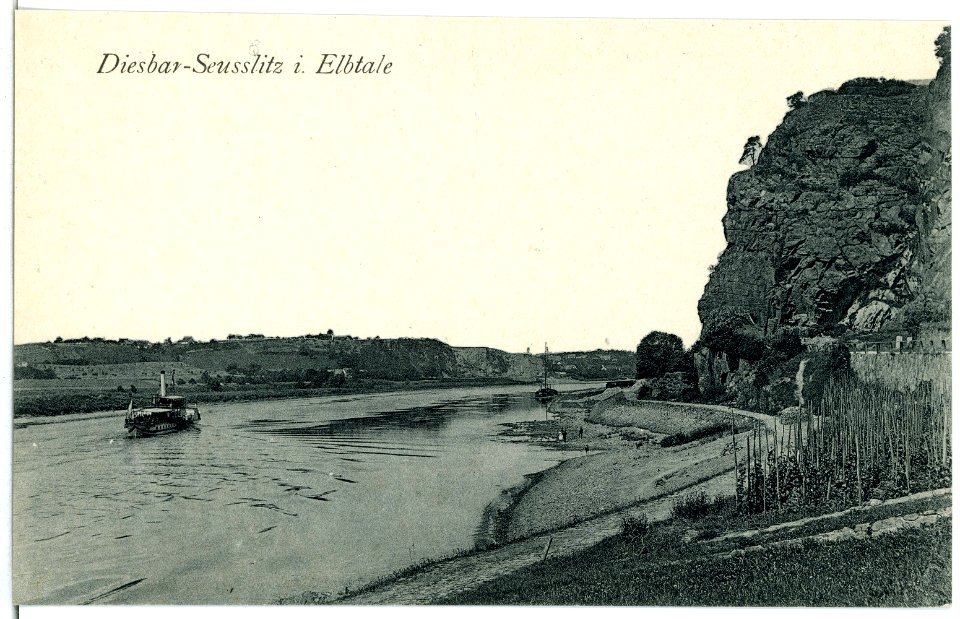 04688-Diesbar-1903-Elbe mit Dampfer und bösem Bruder-Brück & Sohn Kunstverlag
