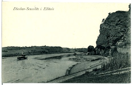 04688-Diesbar-1903-Elbe mit Dampfer und bösem Bruder-Brück & Sohn Kunstverlag