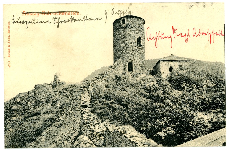 04741-Aussig-1903-Schreckenstein - Burgturm-Brück & Sohn Kunstverlag